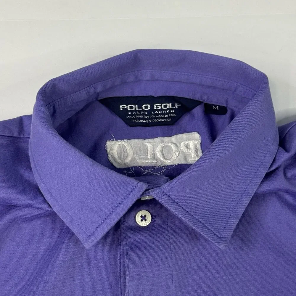 Vintage Polo Golf Ralph Lauren Mens Purple Polo Shirt White Pony Size M‎